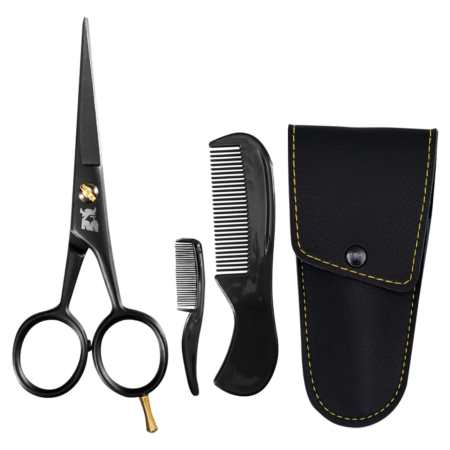 Striking Viking 5-Inch Professional German Beard & Mustache Scissors – Men’s Mustache Grooming Kit for Trimming Facial Hair with Beard Comb, Mustache Comb & Carry Case