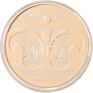 Rimmel London Stay Matte - 001 Transparent - Pressed Powder, Lightweight, High Coverage, Shine Control, 0.49oz