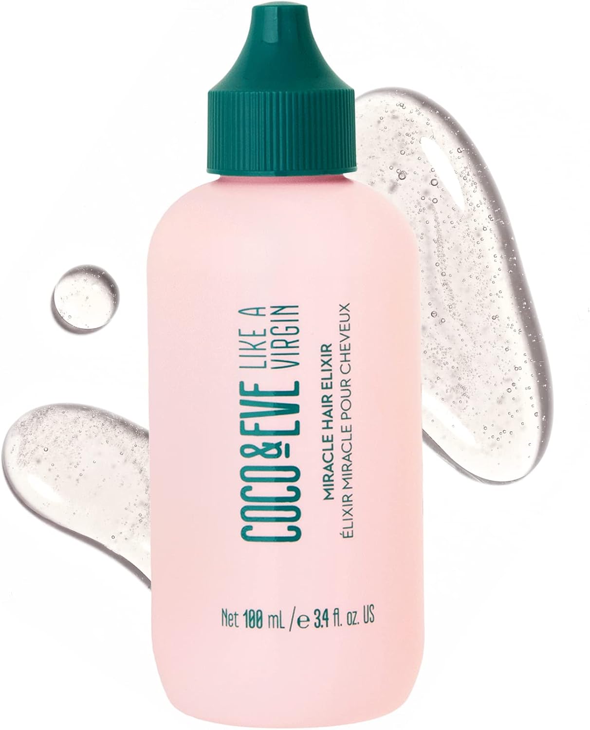Coco & Eve Miracle Hair Elixir. Coconut Oil with Hyaluronic Acid for Hair Treatment for Dry Damaged, Frizzy Hair. Protects Hair from Heat. (100ml)