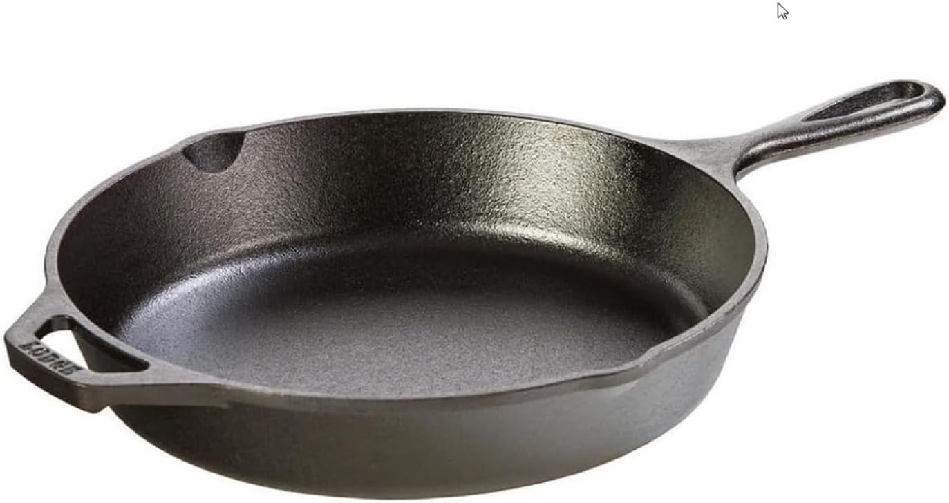 Lodge Pre-Seasoned Cast Iron Skillet Frying Pan. Made in The USA. 26 cm/10.25 inch, Multi-Coloured, 10.25-Inch
