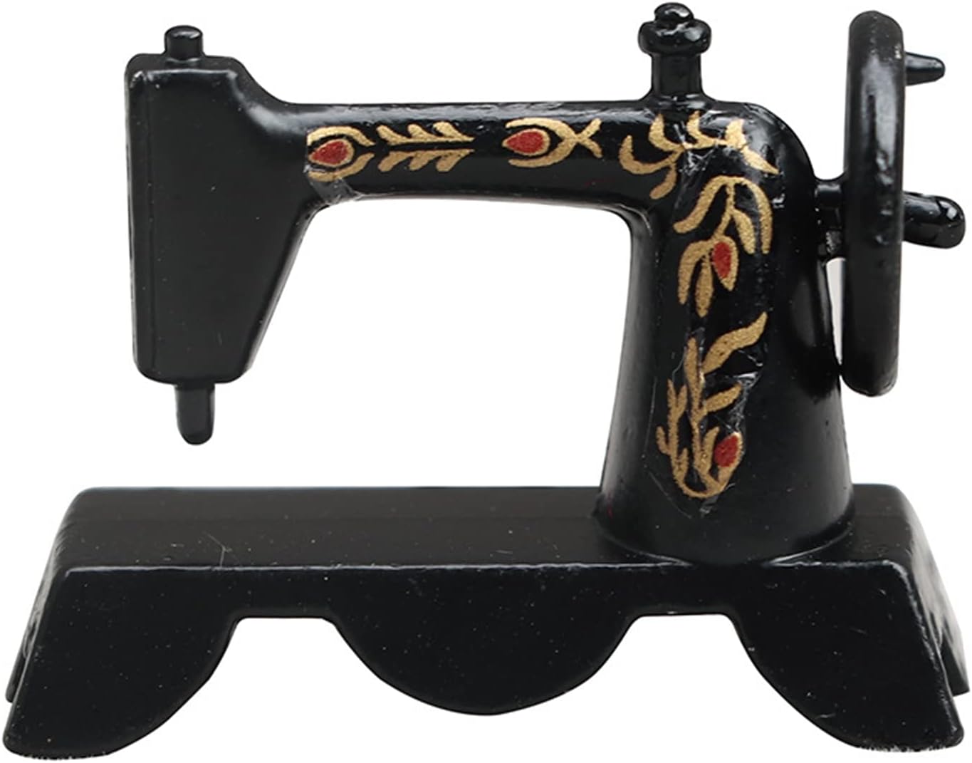 Funight Dollhouse Sewing Machine Doll House Sewing Machine Mini Furniture Model Supplies Realistic Looking for Entertainment Black