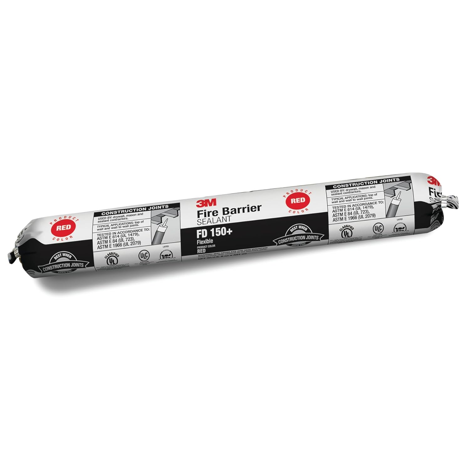 3M Fire Barrier Sealant FD 150+, Red Color, Gun-Grade, Latex-Based, Elastomeric, Monolithic Flexible Seal, 20 fl oz Sausage Pack