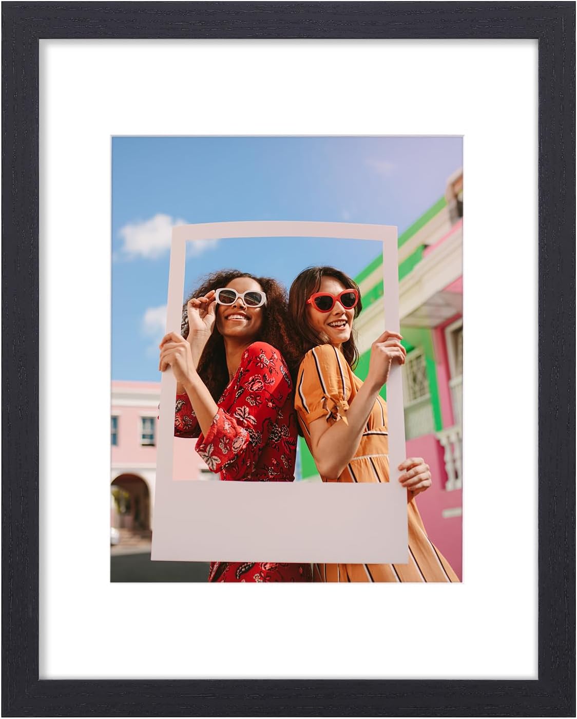 Vittanly 11x14 Picture Frame, Display Pictures 8x10 with Mat or 11x14 without Mat, Photo Frame for Wall or Table Top Display, Black, 1 Pack