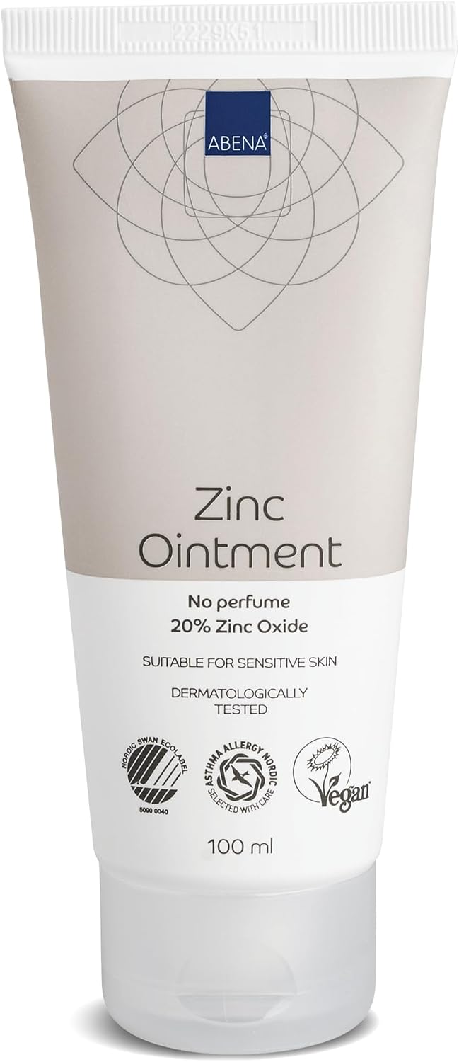 ABENA Zinc Ointment Cream | 100ml | Nourishing and Soothing Rash Cream | No Fragrance Wound Ointment | Protective Barrier Cream That Can Be Used For Treating Dry Irritated Skin.
