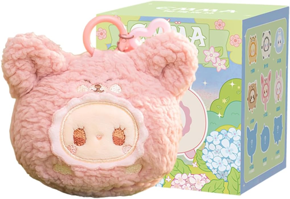 CALEMBOU Plush Blind Box Figures, Cute Emma Blind Box RUA RUA Zoo Series, 4 Inches Bag Charms Plush Keychain for Backpack, Mystery Toys Birthday Gifts for Girls (1PC)