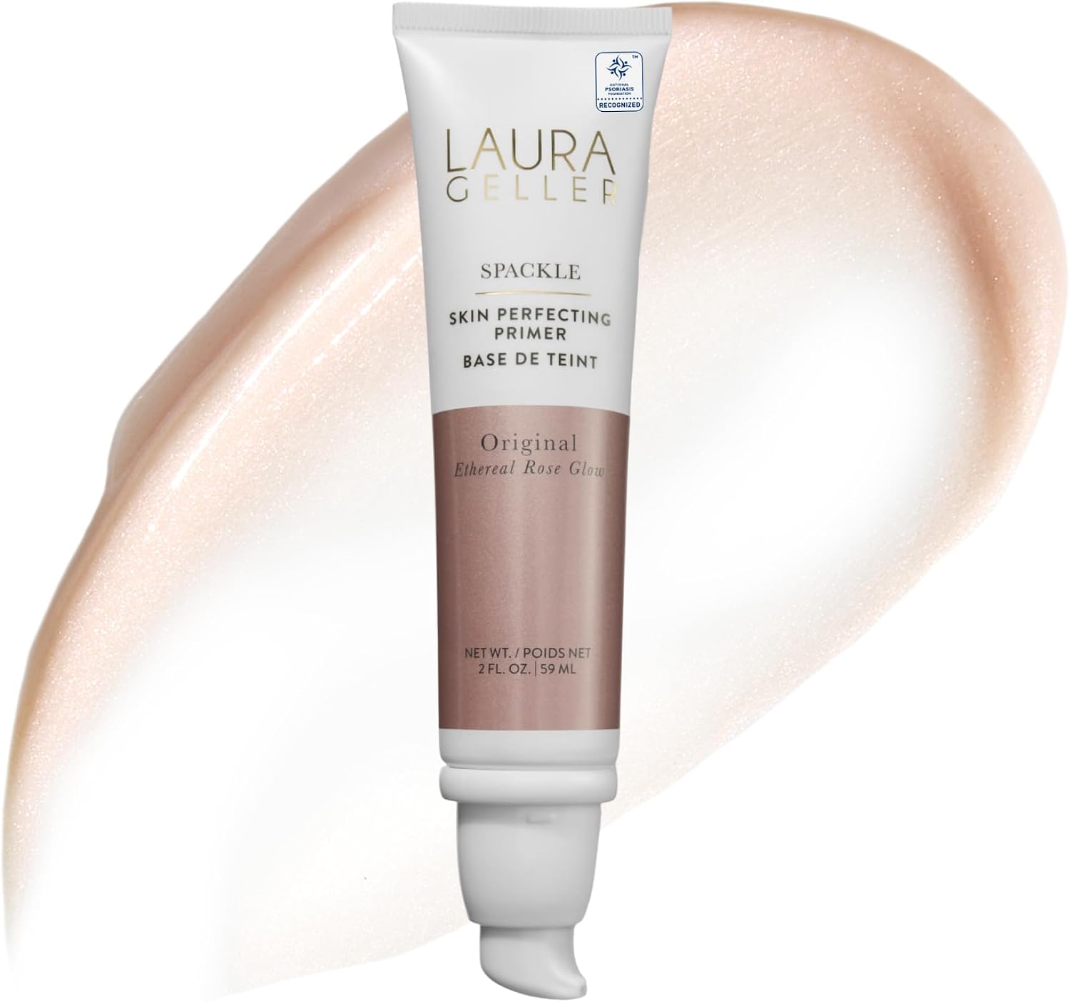 LAURA GELLER NEW YORK Spackle Super-Size - Ethereal Rose Glow - 2 Fl Oz - Skin Perfecting Primer Makeup with Hyaluronic Acid - Long-Wear Foundation Face Primer