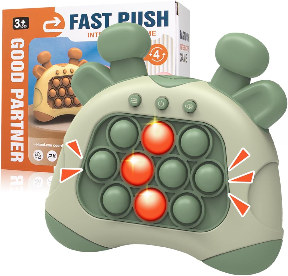 Zayin Pop Game Fidget Toys, Bubble Stress Pop Light Up Game, Handheld Fast Speed Pushing Game, Autism Sensory Toys,for 3-12 Year Old Boys Christmas Birthday Gifts