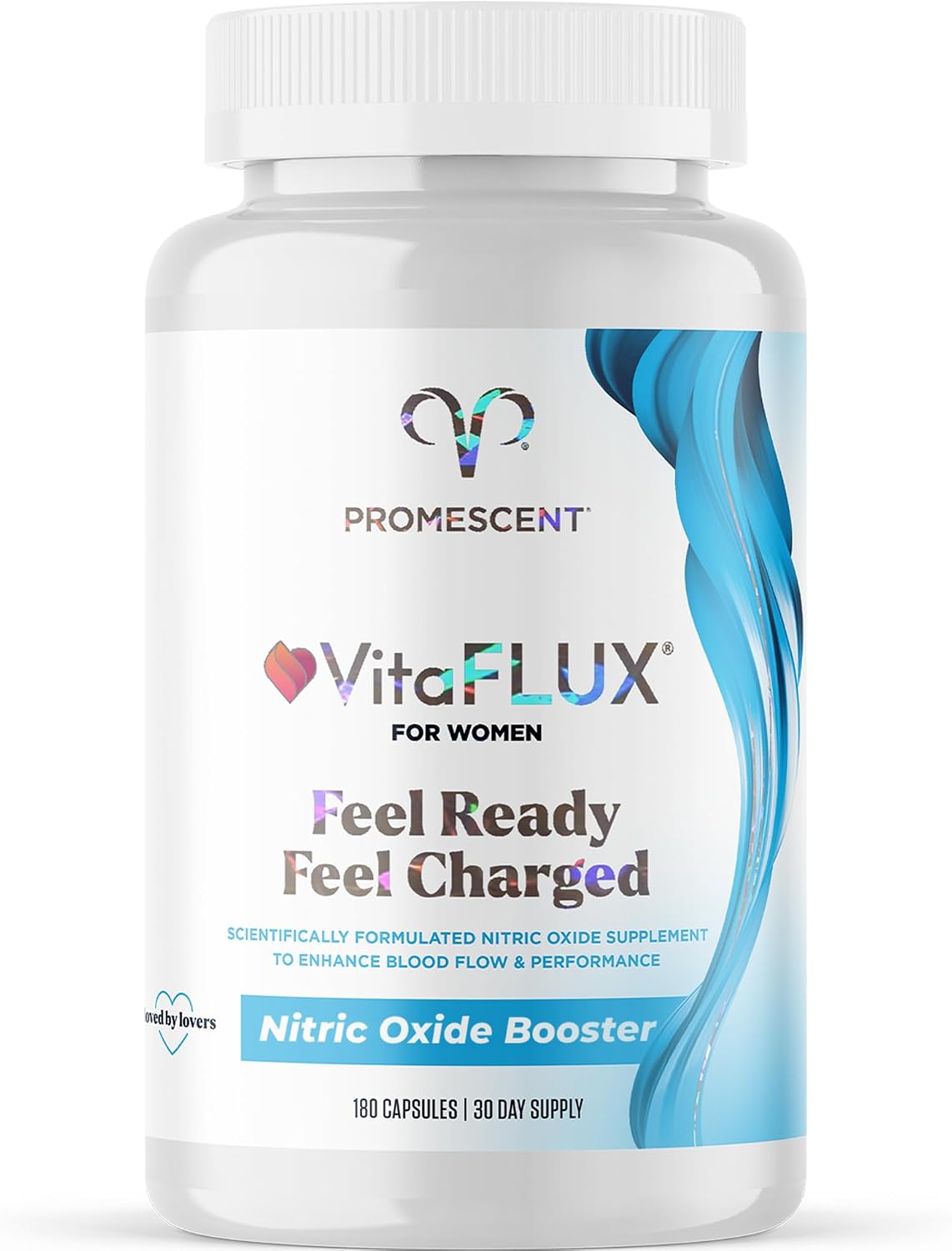 Promescent VitaFLUX Women's Nitric Oxide Booster Supplement, Boost Energy & Performance - Therapeutic Dose of Essential Amino Acids L Arginine, L Citrulline, L Carnitine, Zinc (180 Capsules)
