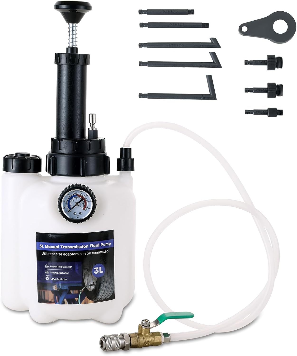 DASBET 3L Manual Transmission Oil Transfer Pump Kit | Transmission Fluid Pump Kit, Transmission Filler Pump, Fluid Filling System with Adaptors for ATF Refilling and Automotive Maintenance