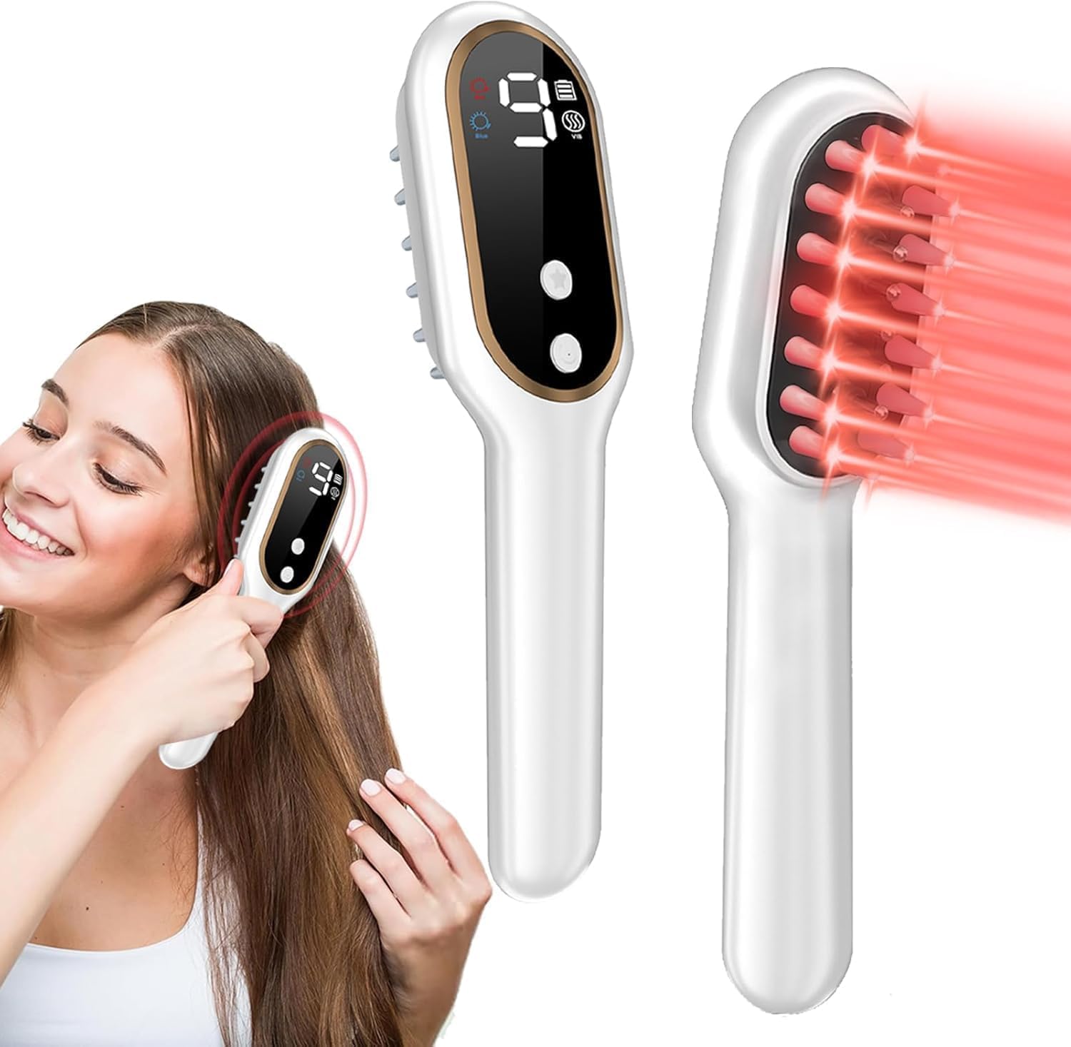 Laser Hair Growth Comb, 650nm Red Light Therapy, Black