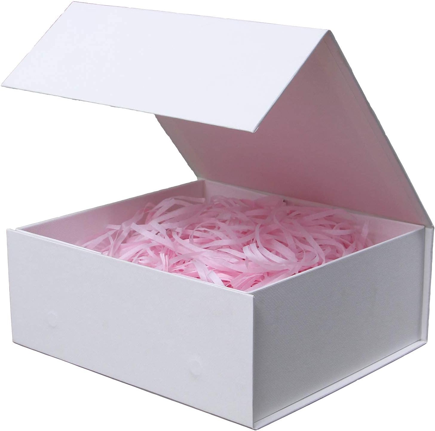 Rsgift White Gift Box with Lid, 7.8x7x3.1 Inches, Magnetic Closure Small box for Men - Wedding, Birthday, Graduation Packaging
