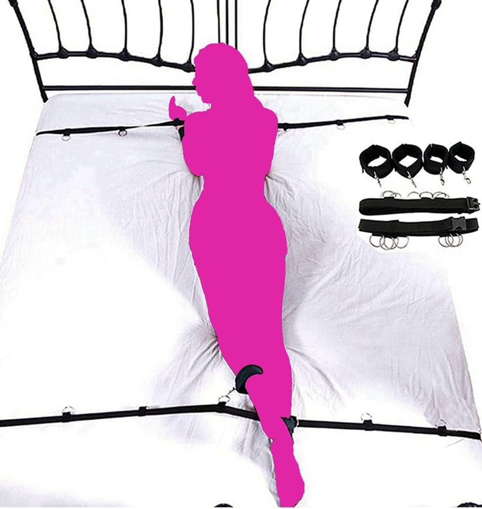 Sex Resistant Tie Ups for Ankles and Wrists Legs and Arms Women Men Bed Restraint Kit for Couples King Bed Straps Adult Play Bondaged Restraints Sex Gaming for Adult Couples Toys Sexy Handcuff Sweater