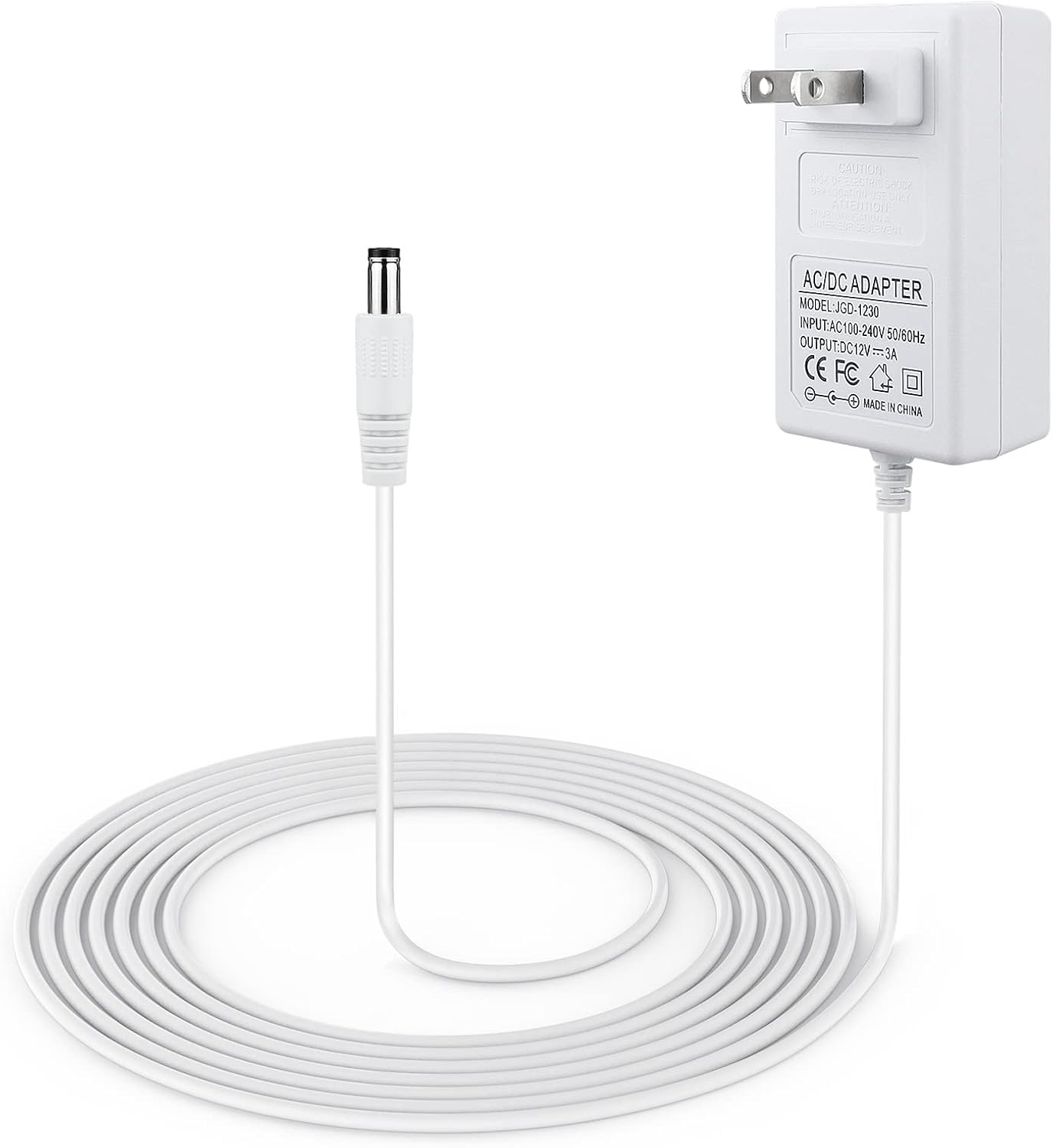 10 ft Power Cord for 4moms mamaRoo 4, 12V 3A Charger for RockaRoo Baby Swing, AC Adapter, White