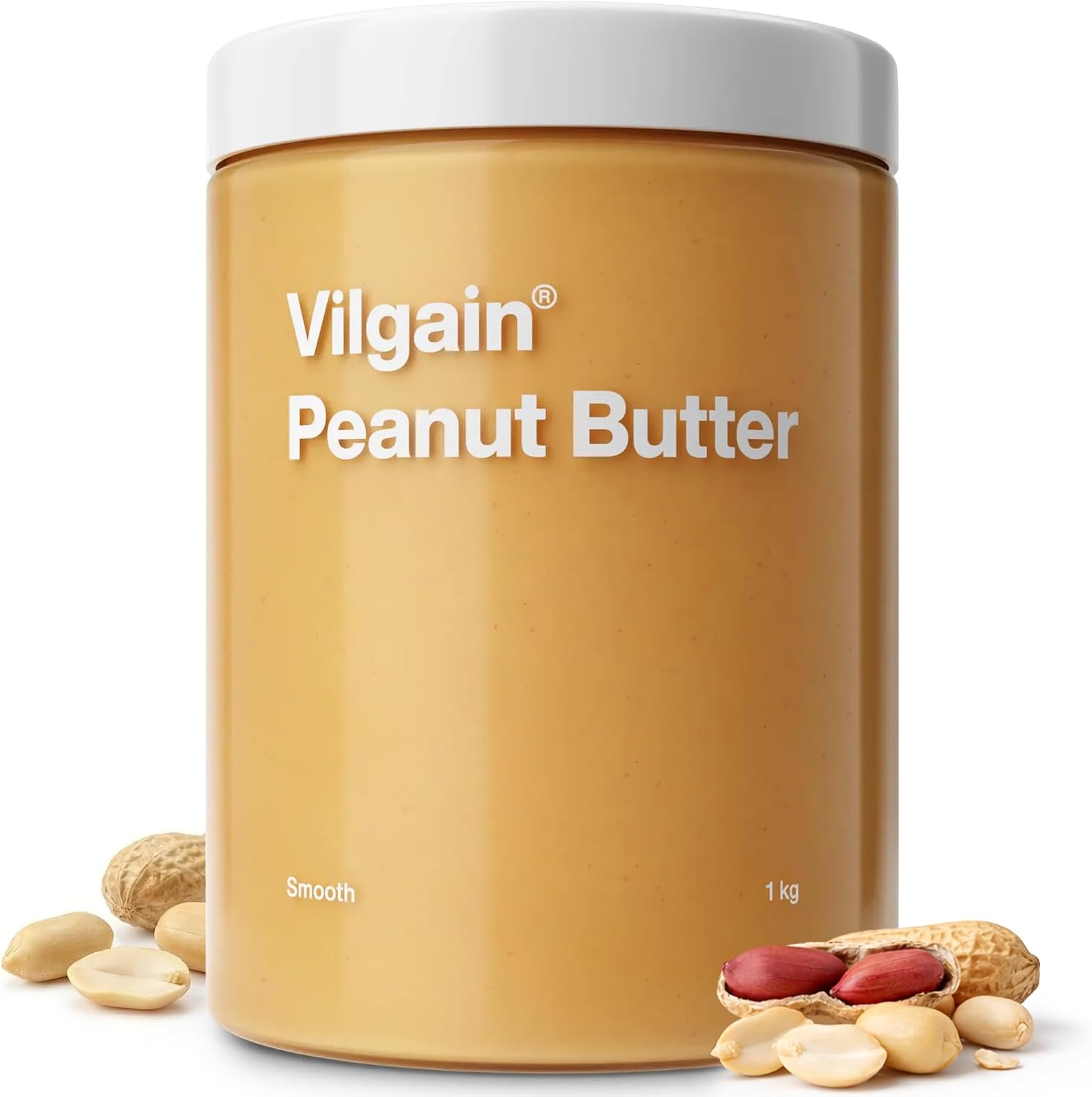 Vilgain 100% Peanut Butter (1000g) Smooth – Creamy Peanut Butter No Added Sugar, Palm Oil & Salt – Vegan, Protein-Rich & Gluten-Free – Natural Peanut Cream From Dry Roasted Peanuts