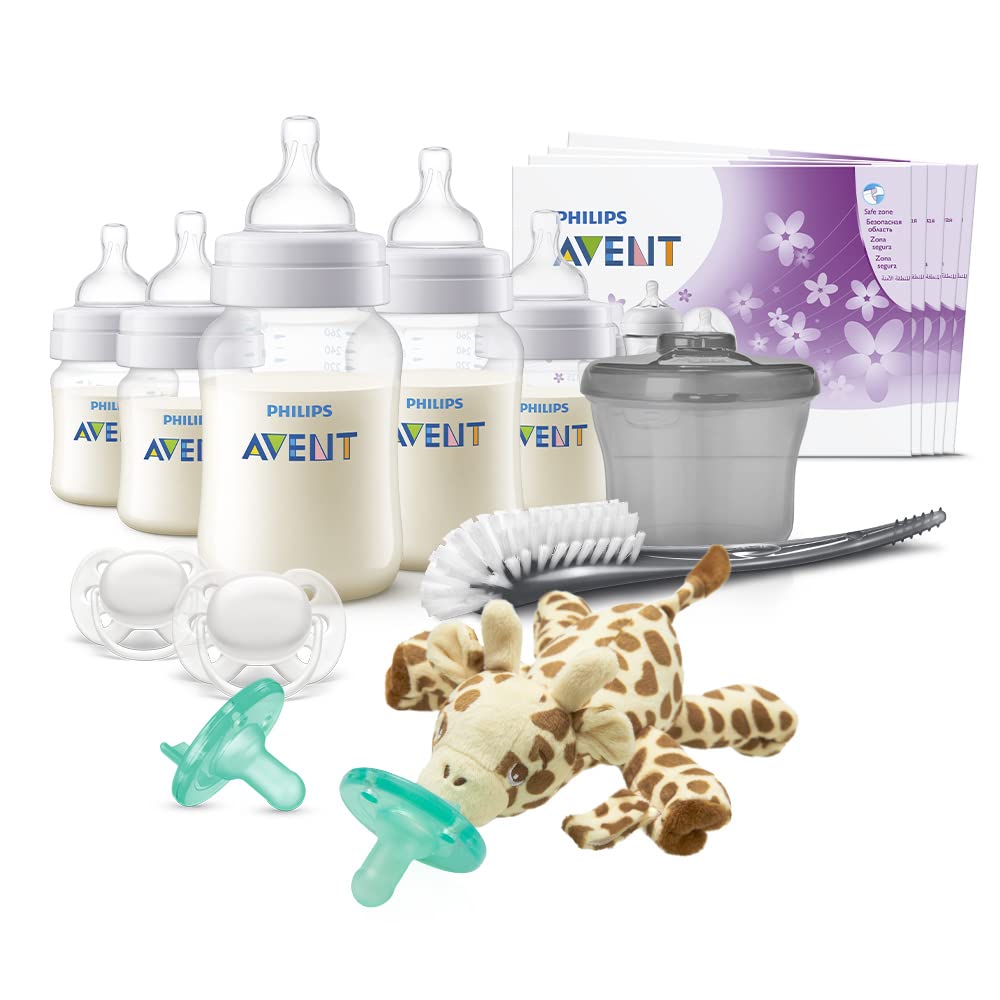 Philips AVENT Anti-Colic Baby Bottle with AirFree Vent Essentials Gift Set, SCD308 02, White