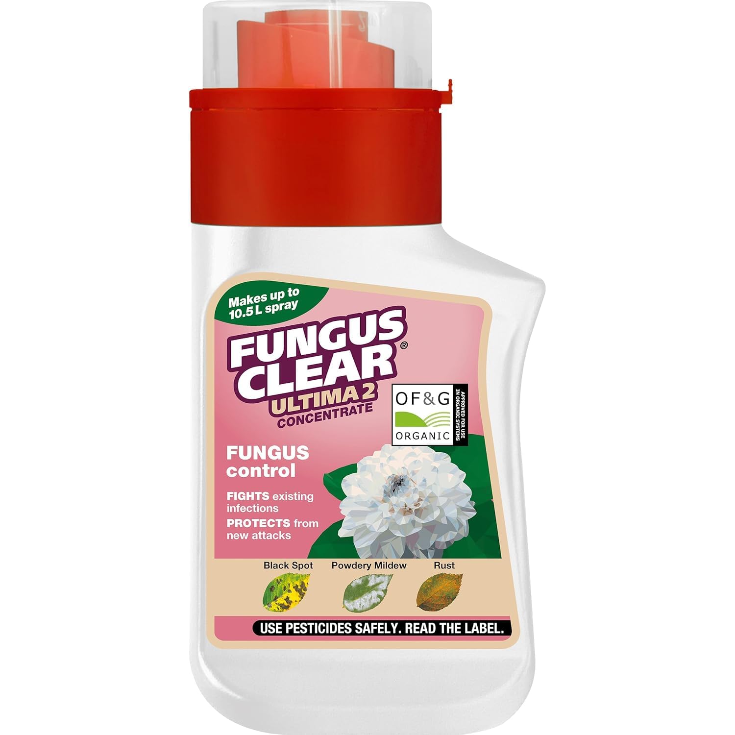 FungusClear Ultimate 2 Concentrate 210ml – Fights Powdery Mildew, Black Spot & Rust – Makes 10.5L Spray – Certified for Organic Gardening – Contains Sulphur