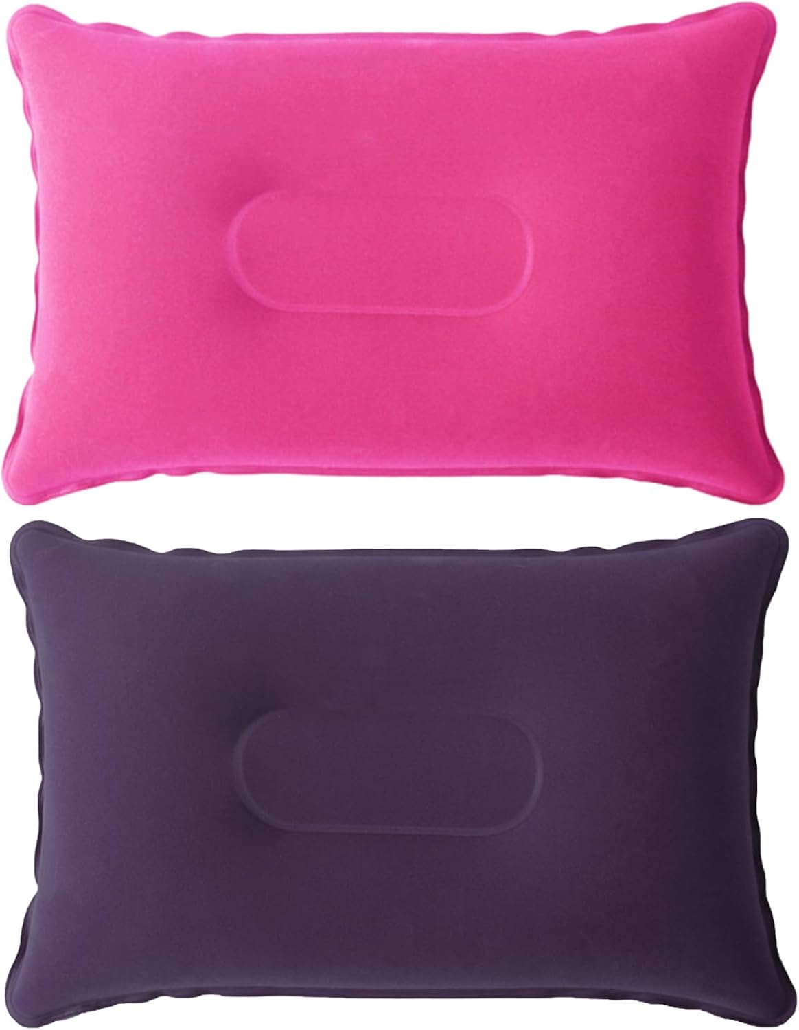 Inflatable Pillow, 2Pcs Blow up Pillow,Inflatable Pillows for Camping, Portable Ultra Light Air Camping Pillows for Adults Flocked Surface Cushion Neck Support for Travel Hiking Beach Outdoors Fishing