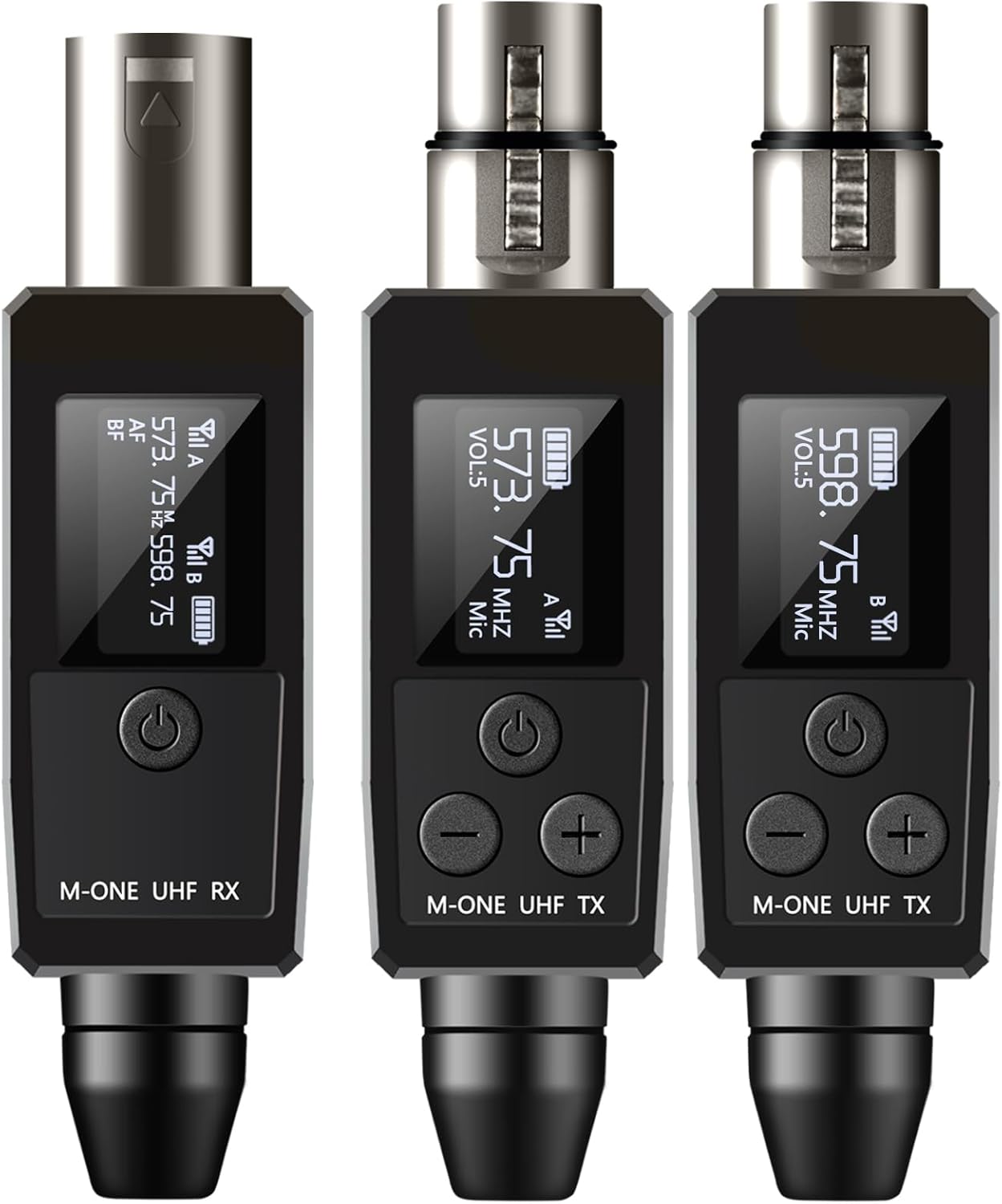 EBJ Wireless Microphone System UHF wireless XLR transmitter and receiver for dynamic/capacitive microphones, 48V Phantom power supply, electric guitar/bass, audio mixer, PA system (One drag two)