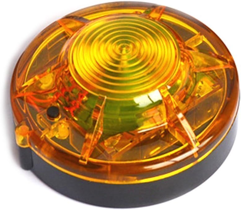 Roadside Flashing Flares Safety Warning Light Emergency LED Strobe Light with Magnetic Base Vehicle and Marine (Amber)