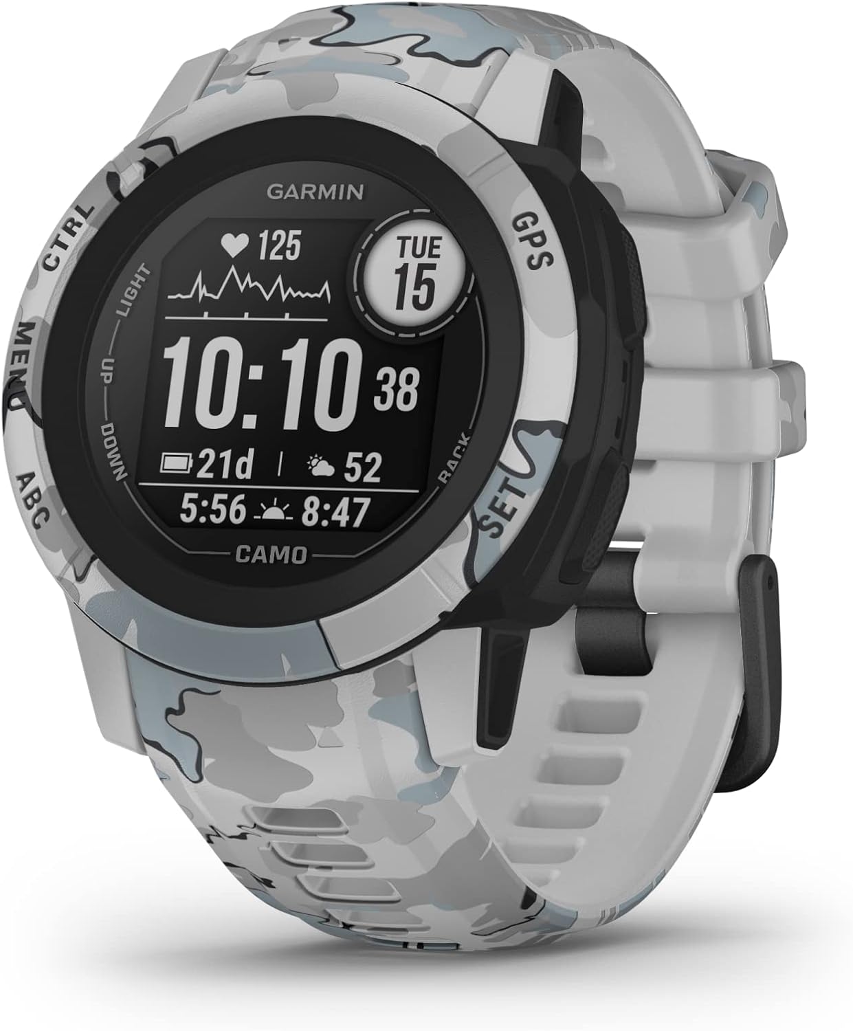 Garmin Instinct 2S, Camo-Edition, Smaller-Sized Rugged Outdoor Watch with GPS, Built for All Elements, Multi-GNSS Support, Tracback Routing and More, Mist camo