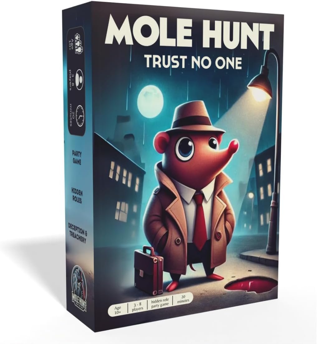 Ding & Pickle Games Mole Hunt - Traitors Style Party Game, Hidden Roles, Social Bluffing for Friends and Family, Funny Party Game