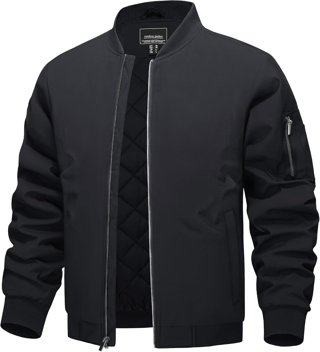 TACVASEN Men's Bomber Jackets Windproof Winter Bomber Coat Casual Zip Up Flying Jacket Warm Lined Baseball Coats