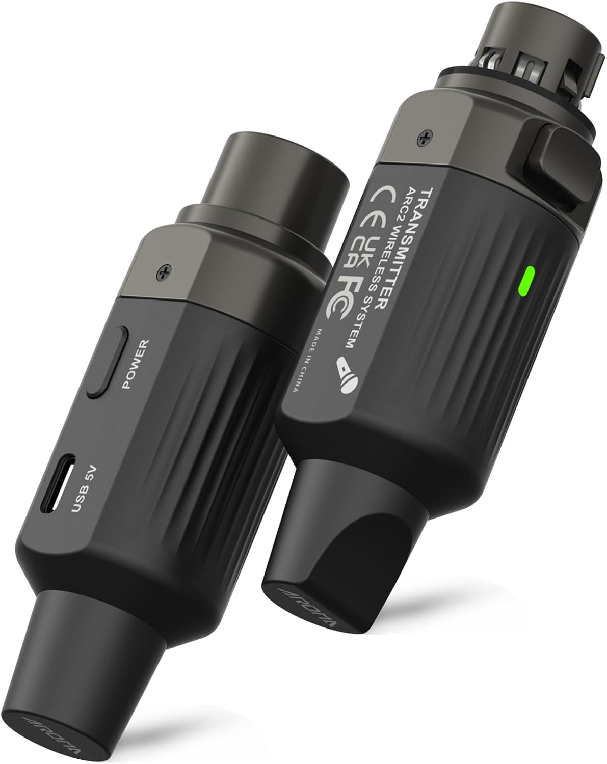 Aroma Wireless XLR Transmitter and Receiver, Professional UHF Wireless Microphone System for Stable Transmission, 7-Channel, 165ft Range, Wireless Mic Adapter for Dynamic Mics/PA/Mixer(ARC2)