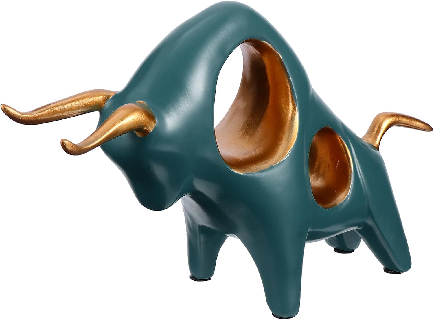 Creative Resin Ox Ornament Desktop Handicraft for Home Office Decor Vivid Cartoon Cattle Design Resin Material Unique Chic Animal Figurine Gift for Year Celebration