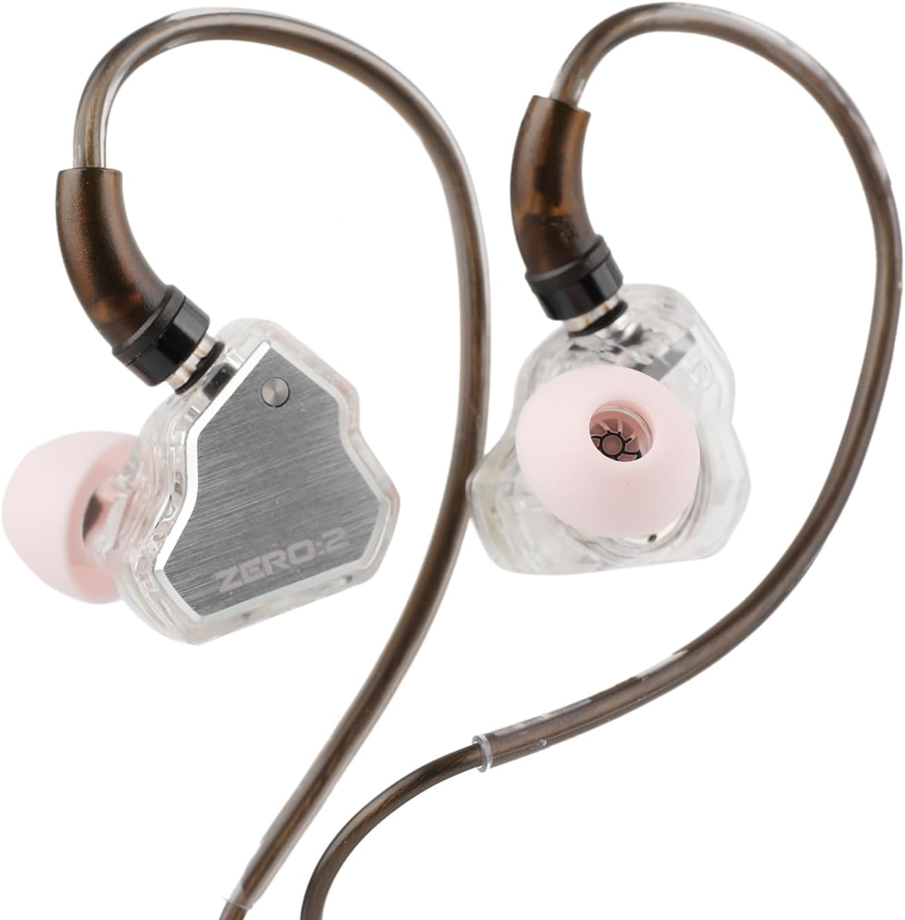 7Hz x Crinacle Zero:2 in Ear Monitor, Updated 10mm Dynamic Driver IEM Earphones, HiFi Wired Earbuds, with OFC IEM Cable for Gaming & Music Audiophiles (No Mic 3.5mm, Silver)