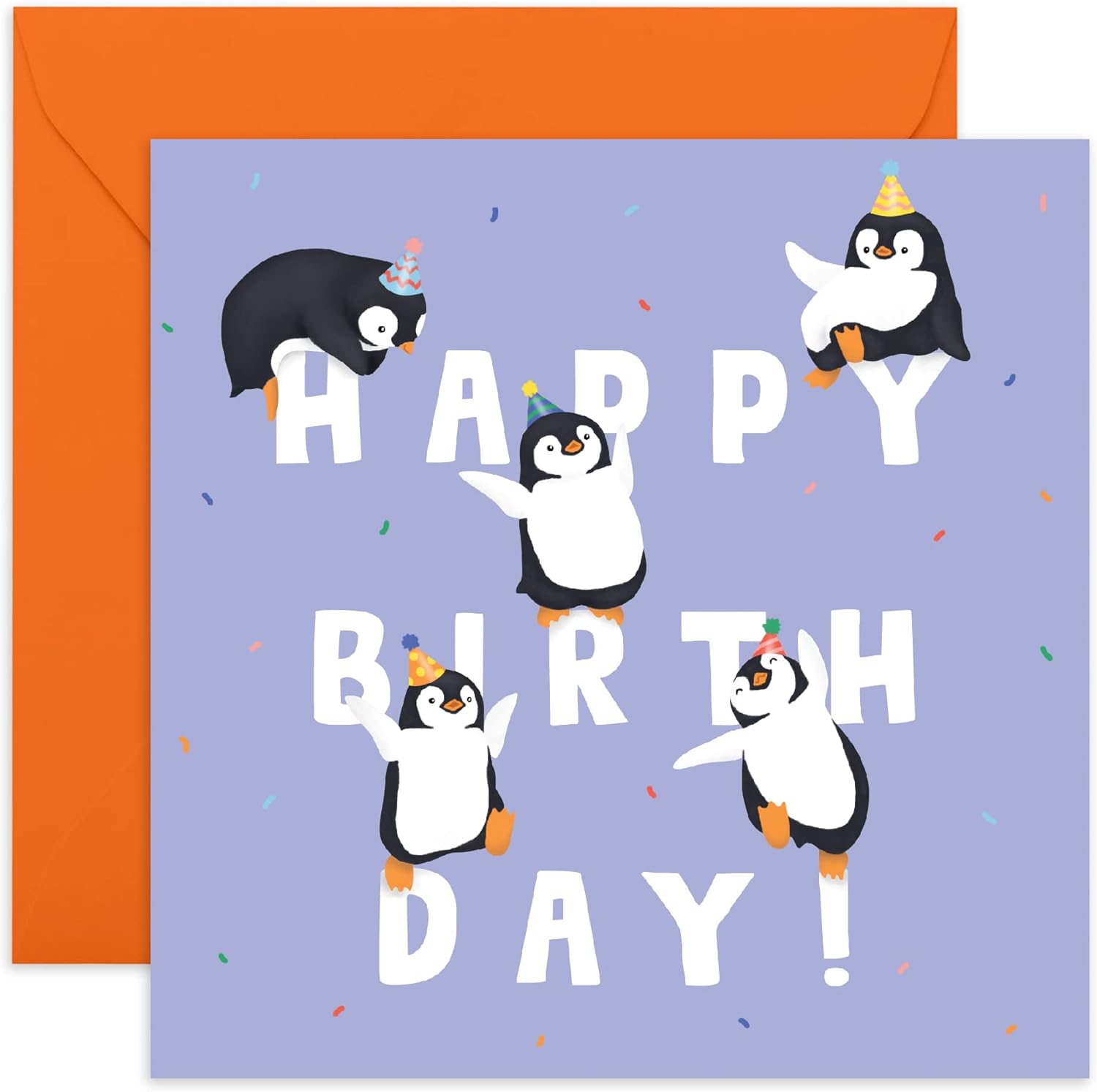 Central 23 Birthday Card for Her - Penguin Birthday Letters - Cute Animal Cards for Boys and Girls - Happy Birthday Cards for Men Women - Comes with Fun Stickers Recyclable