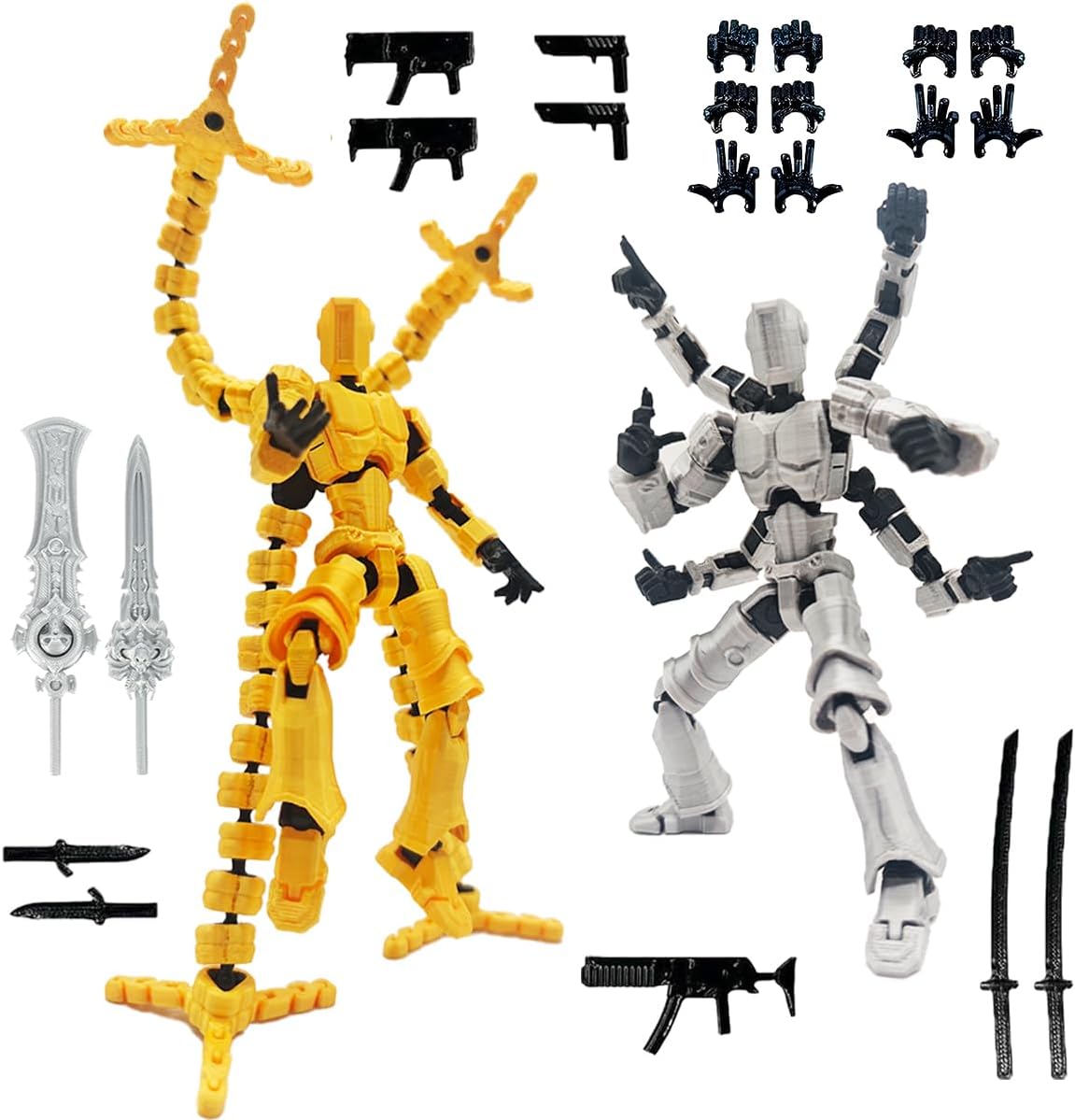 T13 3D Action Figure Set Assembly Completed 2 Pcs, Titan 13 Dummy Toys