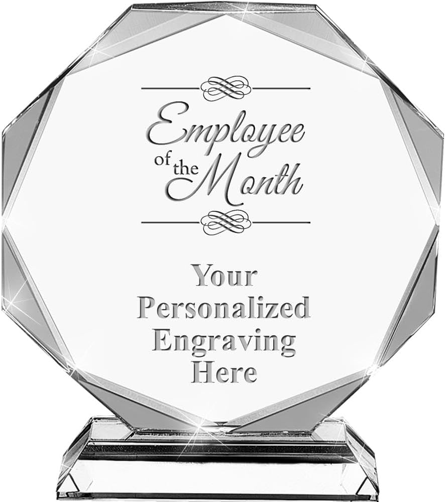 Custom Award with Engraving - Personalized 6.75" Crystal Trophy Awards
