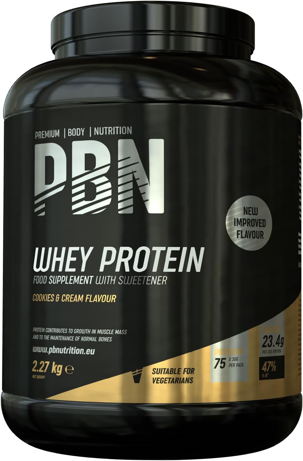 PBN - Premium Body Nutrition Whey Protein Powder 2.27kg Cookies & Cream