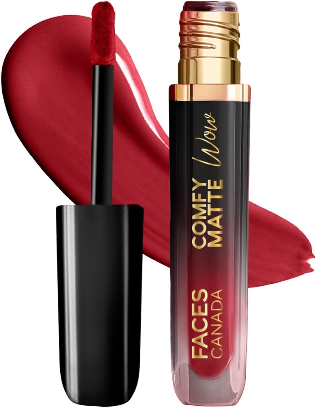 FACESCANADA Comfy Matte Wow Liquid Lipstick Maroon Maven 05 3.8ml One Swipe Application Highly Pigmented Comfortable Wear Glides Smoothly Long Lasting Transferproof