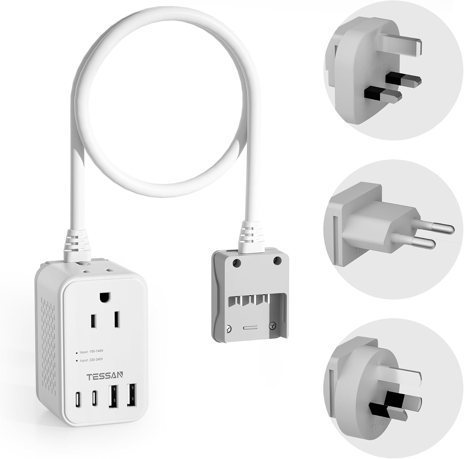 TESSAN 220 to 110 Voltage Converter US to Europe, International Adapter