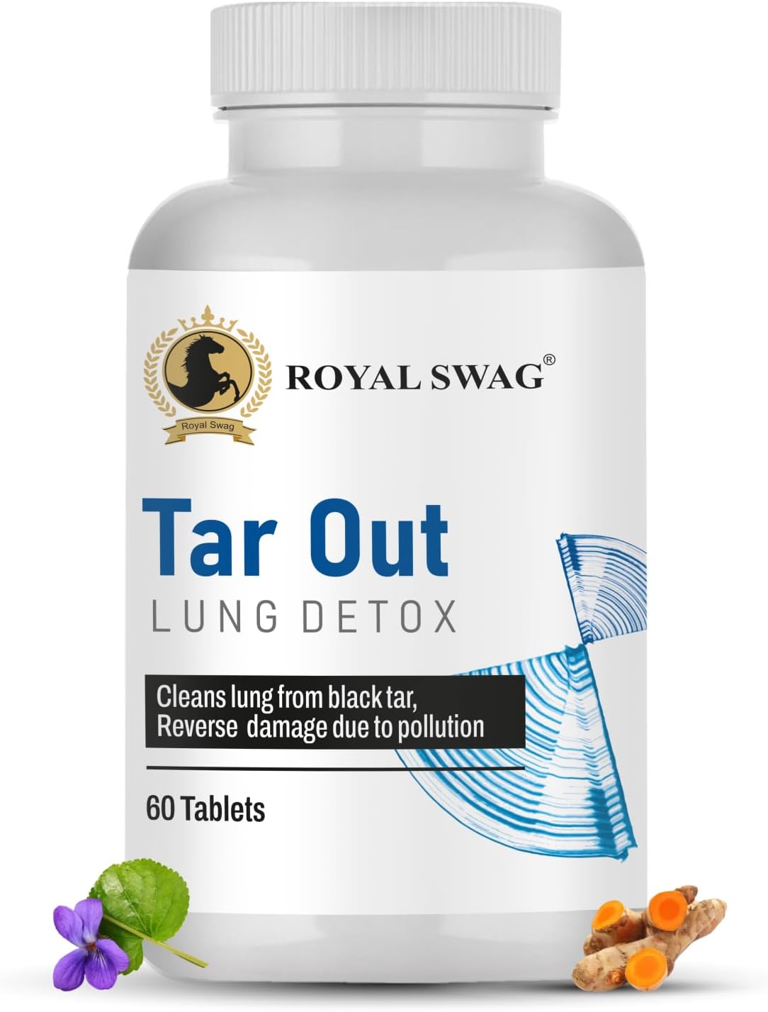 Ayurvedic Lung Detox Tablets(60 Count) Vegetarian, Herbal Supplement Made with Natural Extracts Tulsi, Mulethi, Vasava, Pippali, and Turmeric | for Lung Cleansing and Detoxification