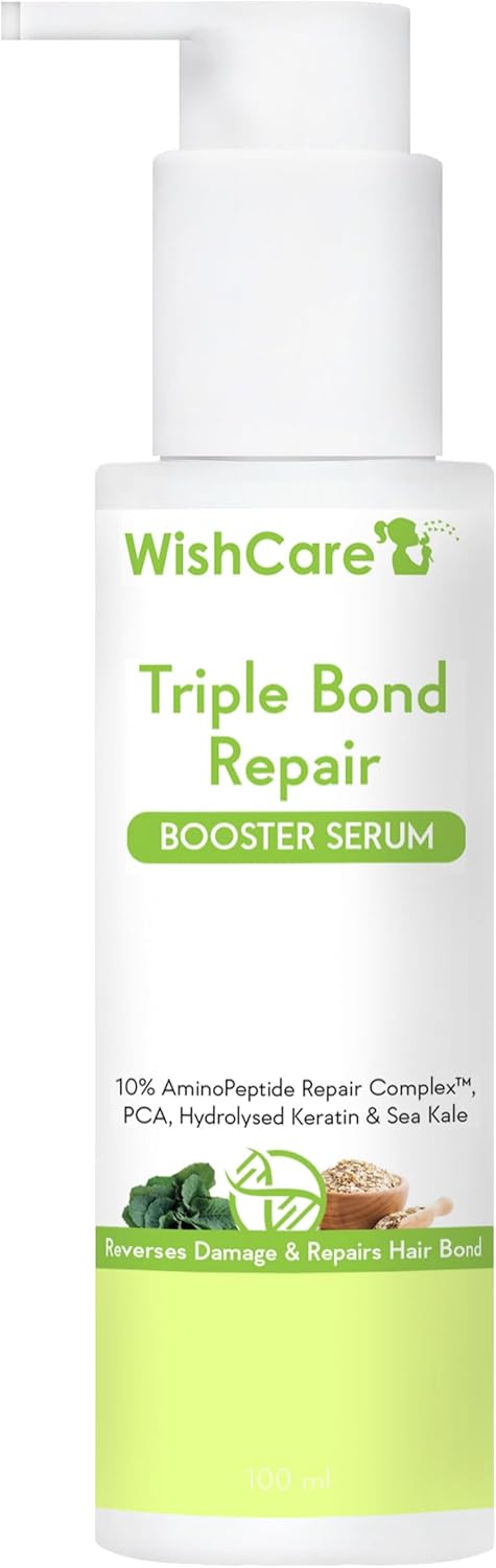 WishCare Triple Bond Repair Booster Hair Serum for Dry Frizzy Hair - 10% AminoPeptide Complex- For Men & Women 100ml