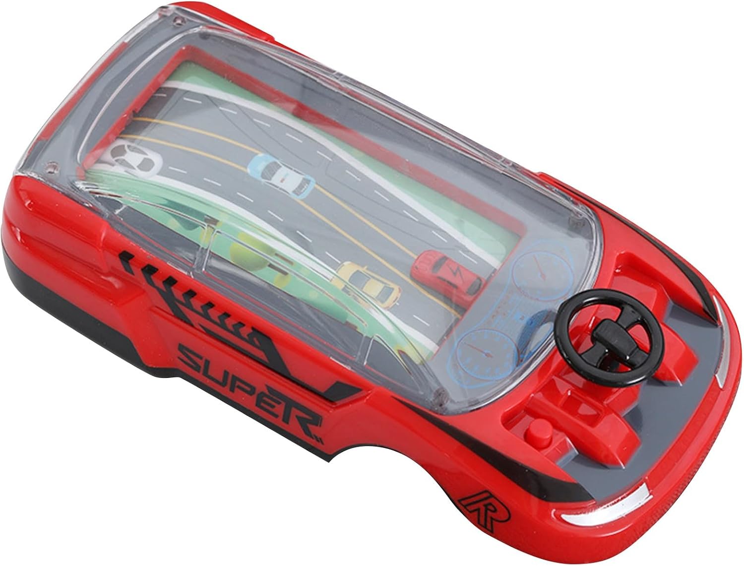 Handheld Racing Game, Driving Simulator for Kids, Simulation Steering Car Racing Adventure Toy with Steering Wheel, Handheld Game Console Driving Games for Boys Girls Ages 3＋