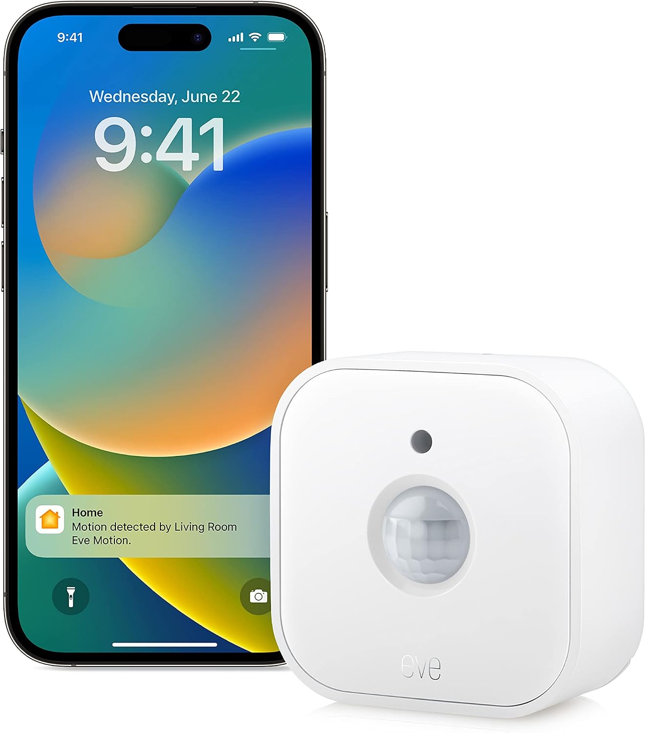 Eve Motion (Matter) – Smart indoor and outdoor motion sensor with light sensor, smart control of devices, Thread, works with Apple Home, Alexa, Google Home, SmartThings, requires Thread Border Router