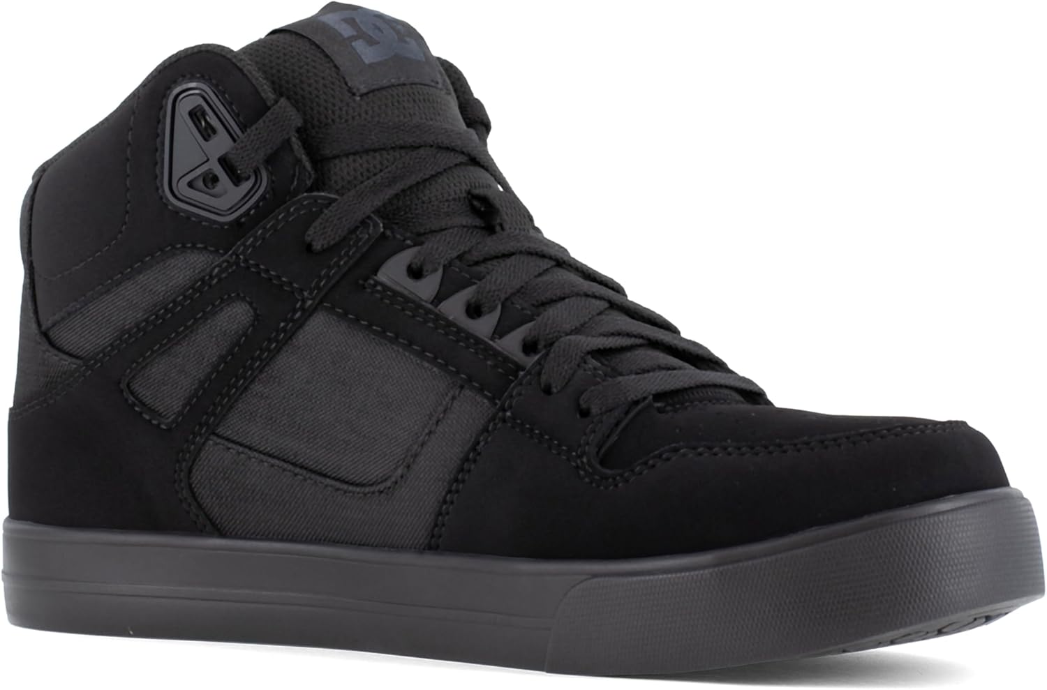 DC Men's Pure Work Black and Dark Gray Composite Toe Boots Construction Shoe