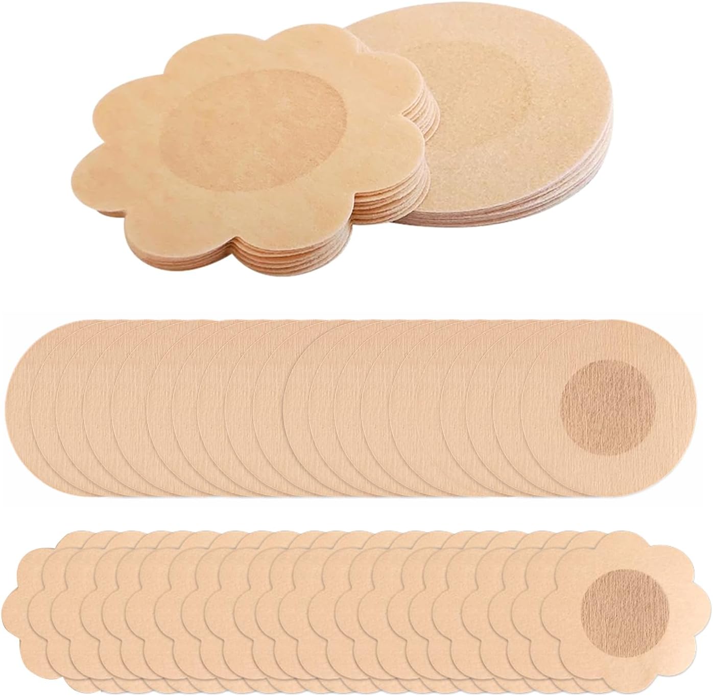 Vikrami lighting 60pcs Nipple Covers, Self Adhesive Invisible Nipple Breast Cove, Disposable Nipple Pasties, Flower Shape Nipples Stickers, Soft Petal Shape Nipple Covers