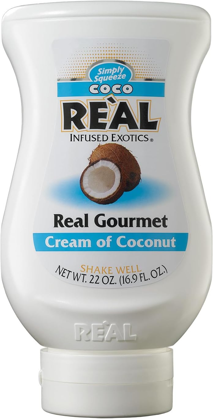 Re’al Syrup |Coco Real| Cream of Coconut | Made with Real Coconut | 500ml Squeezy Bottle |Natural Ingredients| Lactose Free | Cocktails, Baking, Smoothies, Desserts, Pina Colada