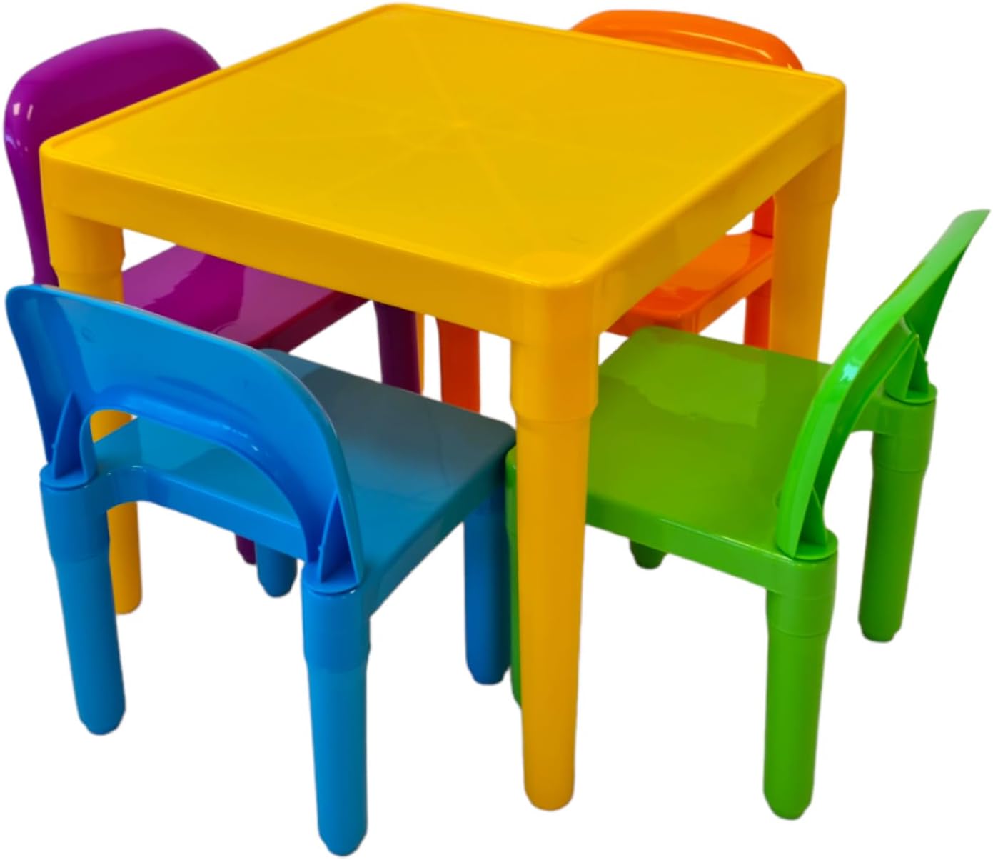 HH Home Hut Kids Plastic Table and Chairs Set - Durable Children's Table & Chair Sets for Toddler Activity Play Study Table, Desk Bright Colours Ideal for Playtime and Learning