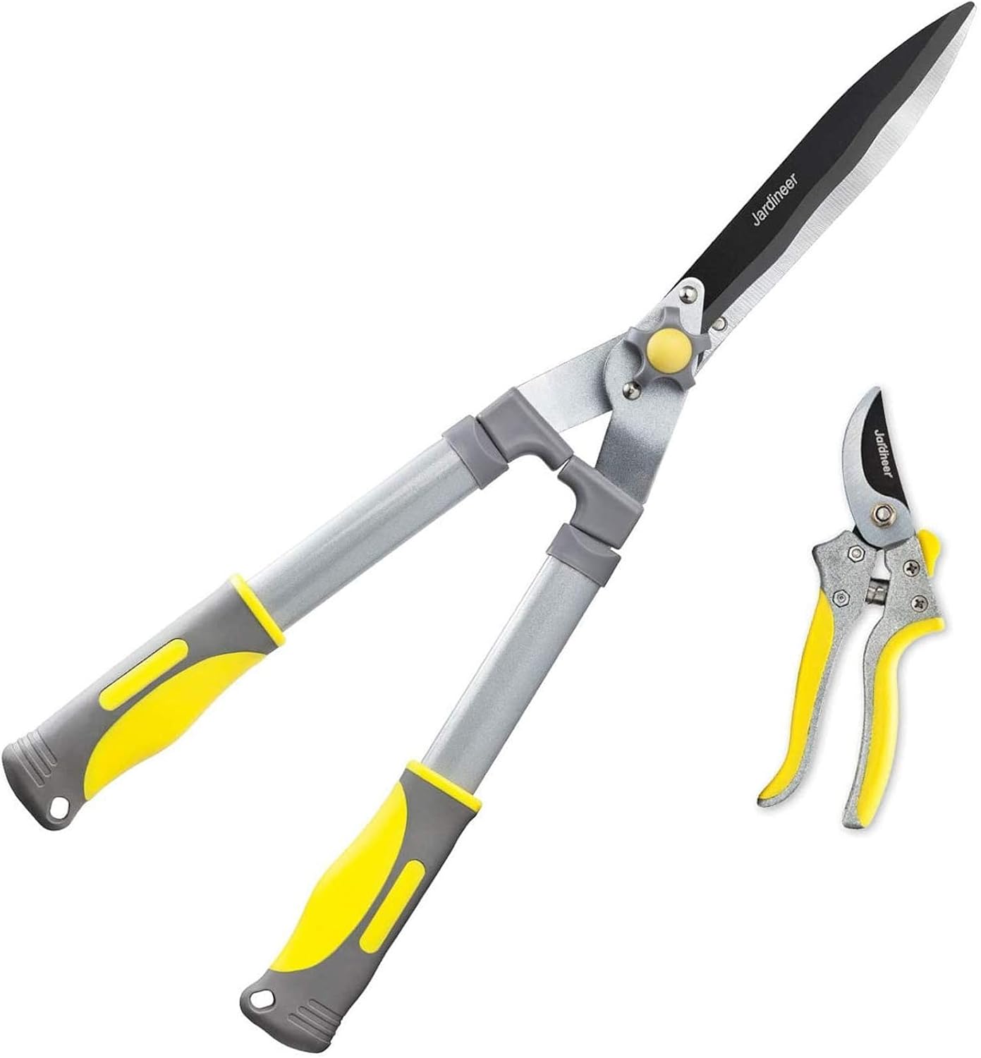 Jardineer 2pcs Garden Shears, Hedge Shears for Trimming Shrubs and Pruning Shears for Cutting Branches, Heavy Duty Garden Tools