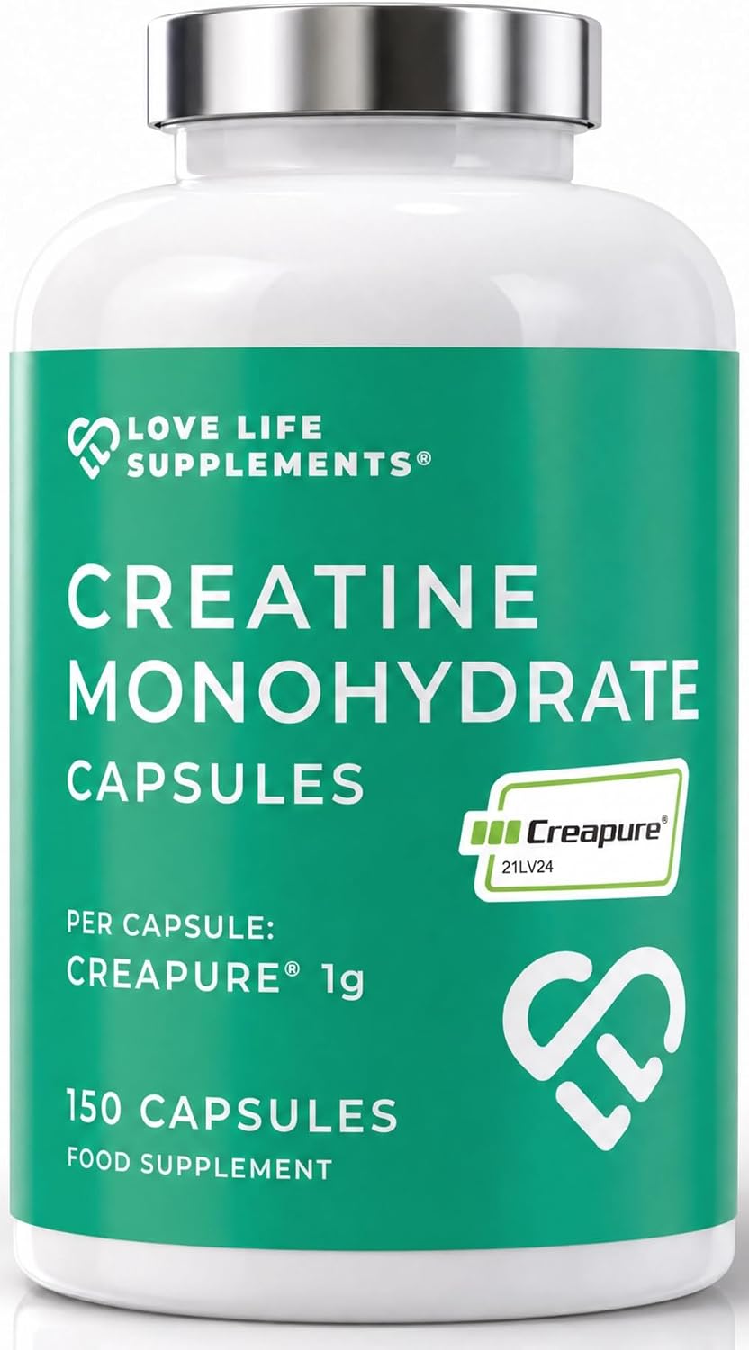 Creapure® Creatine Monohydrate Capsules 1000mg, 150 Vegan Capsules
