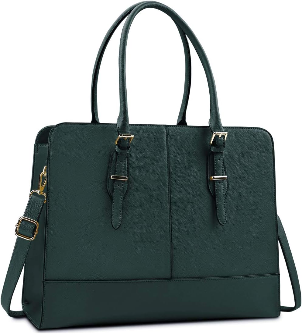LaLaptop Bag for Women Leather Work Tote 15.6 Inch Laptop for Computer Messenger Bag Waterproof Briefcase Business Office Professional Large Capacity Handbag Shoulder Teacher Nurse Bag