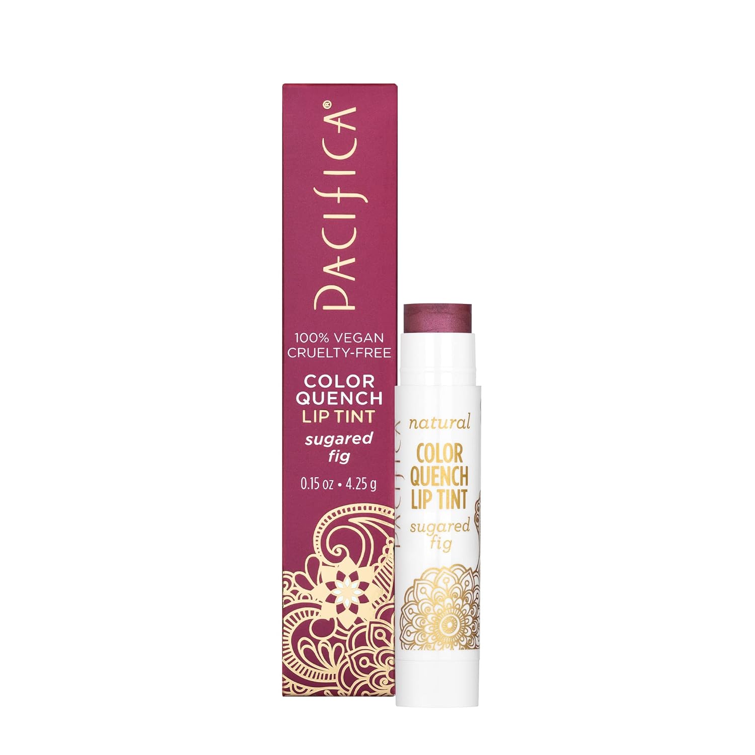 Pacifica Beauty Color Quench Tinted Lip Balm, Sugared Fig, Makeup, Sheer Lip Color, Coconut Oil, Cocoa Butter, Vitamin E, Moisturizing, Hydrating, Lip Tint, Lip Care, Vegan, 0.15 oz (1 Count)