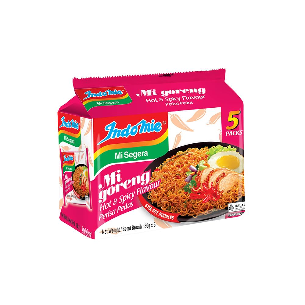 Indomie | Mi Goreng Instant Noodles, Halal Certified, Original Flavor, 3 Ounce (Pack of 5)