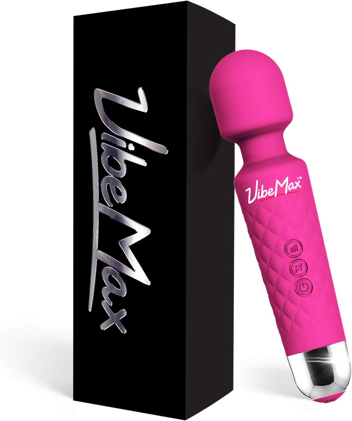 Rechargeable Personal Massager - Powerful Multi Speed Vibration - Whisper Quiet - Waterproof - for Muscle Tension Relief - Pink