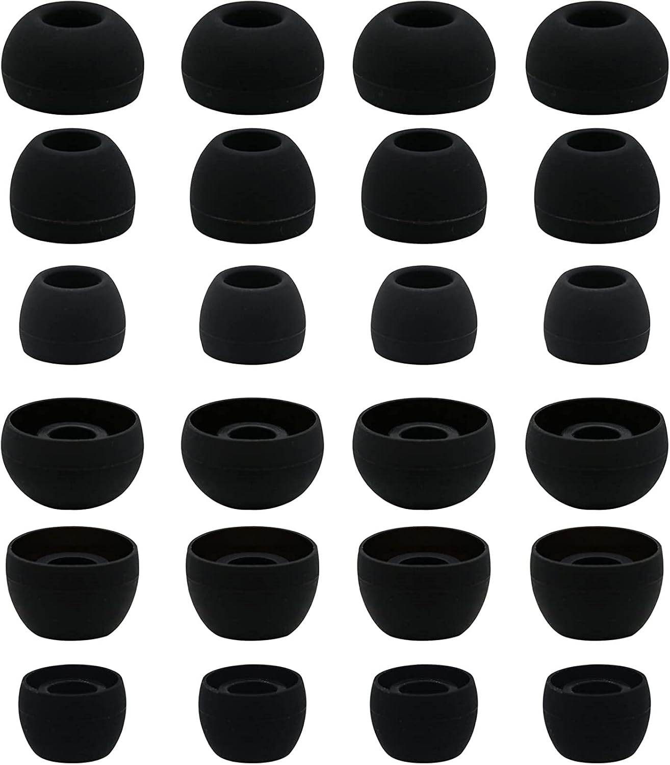 12 Pairs Silicone Replacement Earbud Ear Buds Tips Compatible with Skullcandy Sesh Evo and Other 3.8mm to 5.5mm Nozzle Earbuds Earphones, S/M/L Black